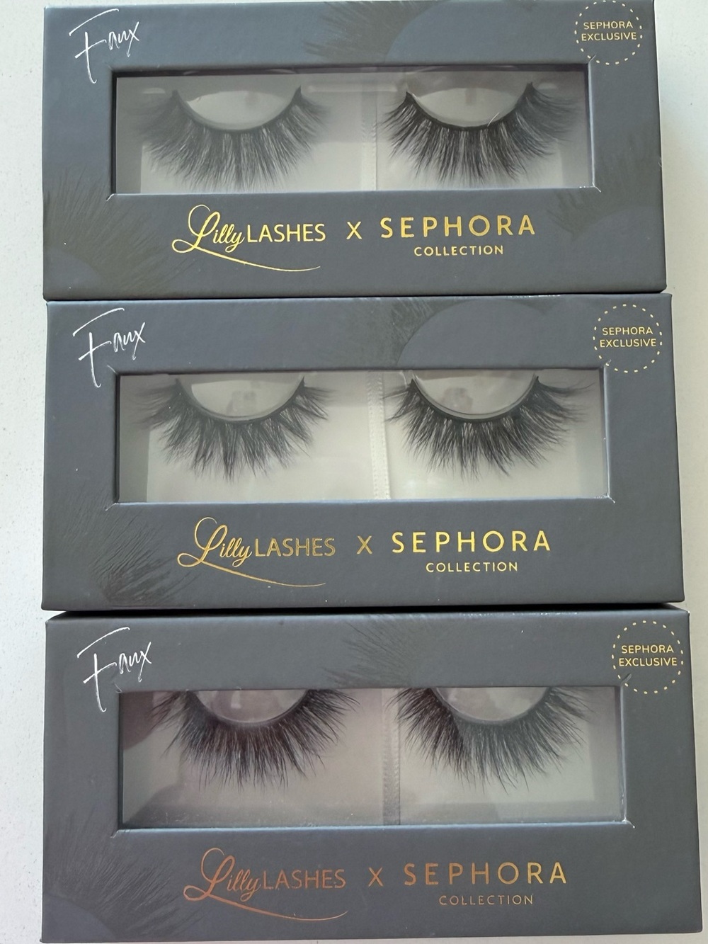 Lilly Lashes x Sephora Faux Mink Black Dramatic Volume Lashes  (3-Pack)